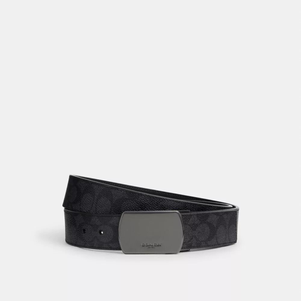 Cintura reversibile con fibbia a placca, da tagliare su misura, 38 mm