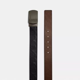 Cintura reversibile con fibbia a placca, da tagliare su misura, 38 mm