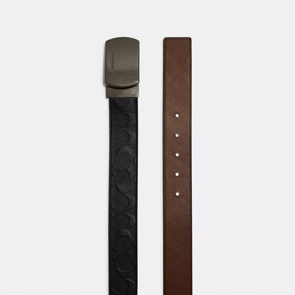 Cintura reversibile con fibbia a placca, da tagliare su misura, 38 mm