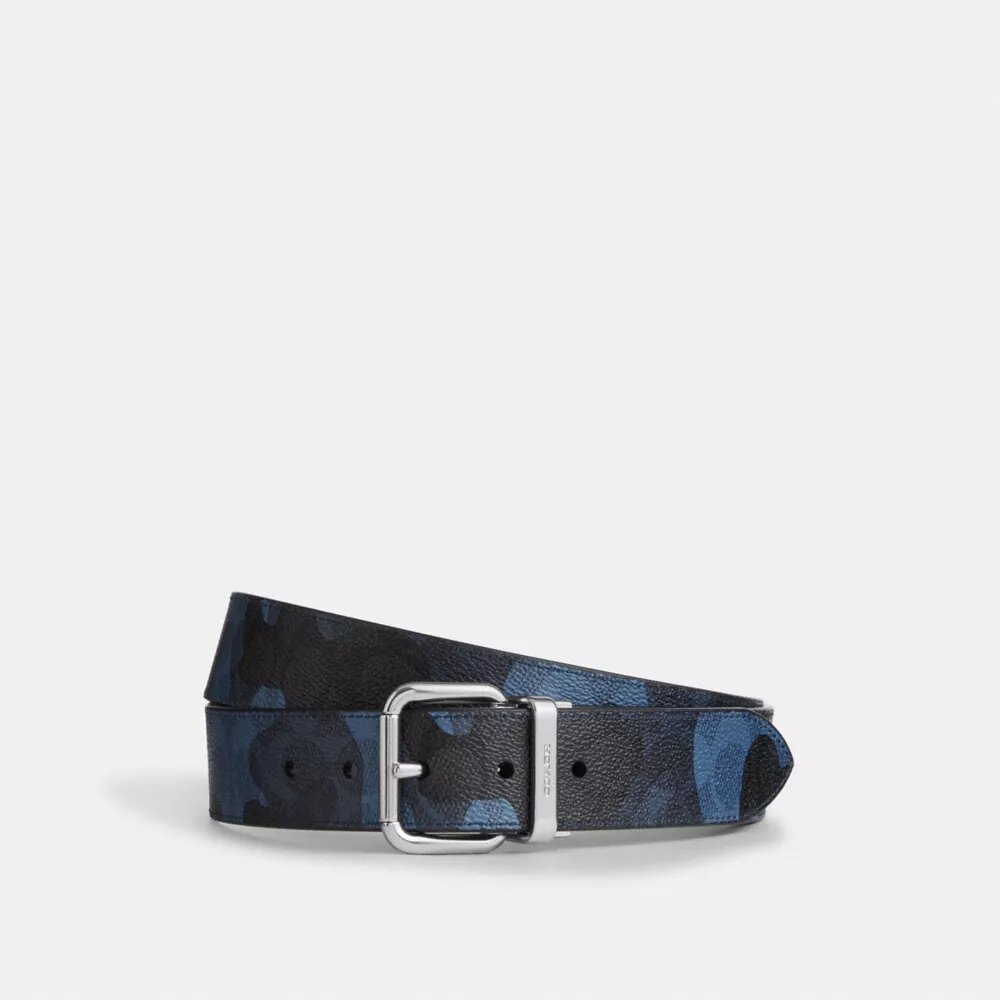 Cintura reversibile con fibbia a rullo, da tagliare su misura, 38 mm