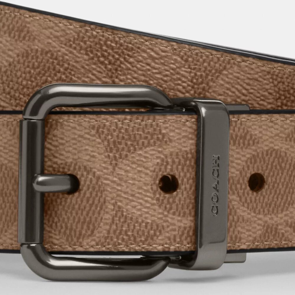 Cintura reversibile con fibbia a rullo, da tagliare su misura, 38 mm