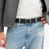 Cintura reversibile con fibbia a rullo, da tagliare su misura, 38 mm
