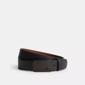 Cintura reversibile da tagliare su misura con fibbia a placca firmata, 38 mm