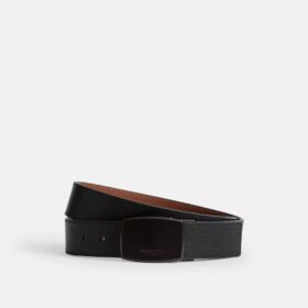 Cintura reversibile da tagliare su misura con placca incassata e fibbia a imbracatura, 38 mm