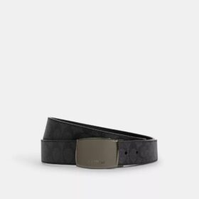 Cintura reversibile da tagliare su misura con placca incassata e fibbia a imbracatura, 38 mm