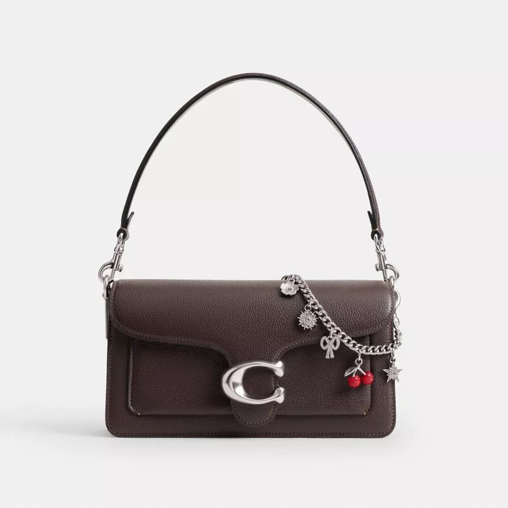 Ciondolo per borsa con catena e motivo a cristalli