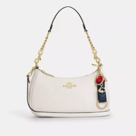 Ciondolo per borsa con chiusura a scatto in Signature Canvas con ciondolo