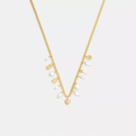 Collana con ciondoli a forma di perla e cuore
