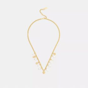 Collana con ciondoli a forma di perla e cuore