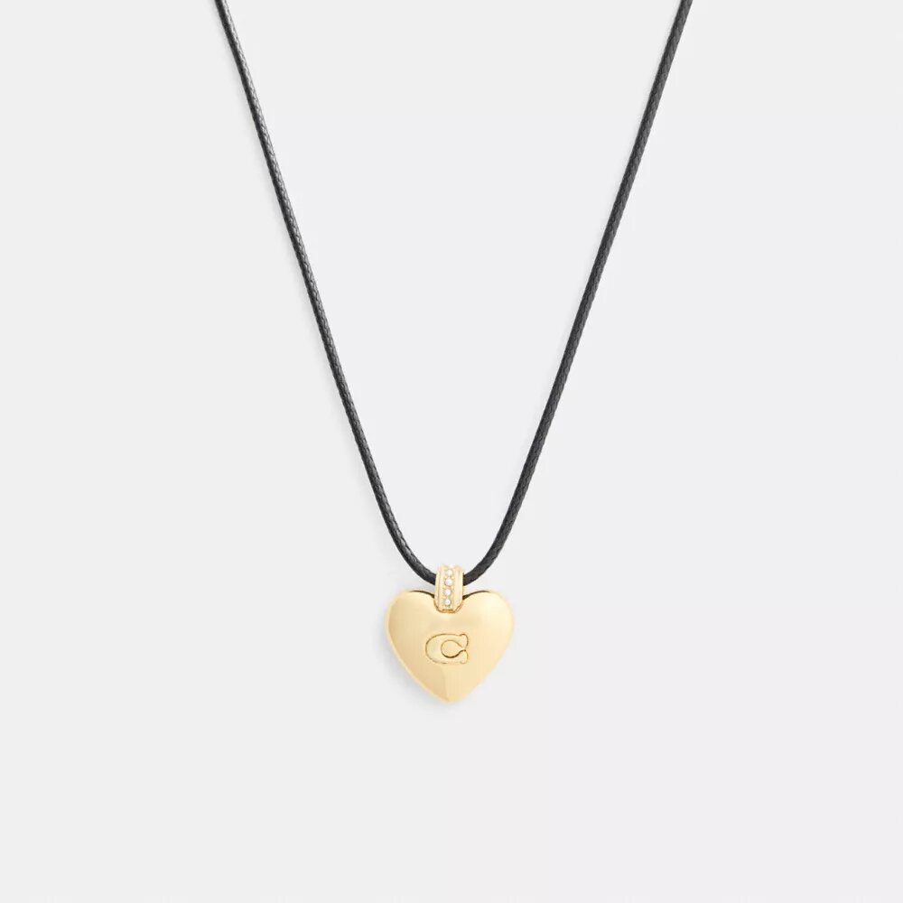 Collana con ciondolo a cordino a forma di cuore