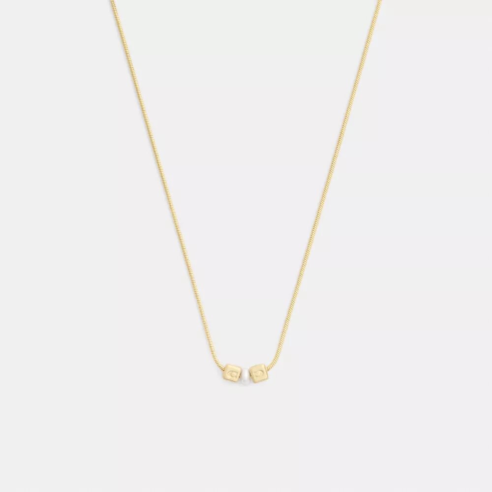 Collana con ciondolo a rondella a forma di perla cubica