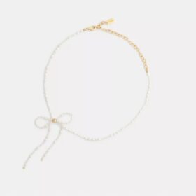 Collana girocollo con fiocco di perle
