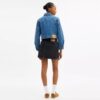 Giacca in denim "Sculpted C" con effetto consumato in cotone biologico