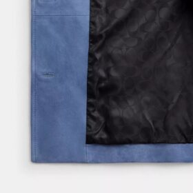 Giacca in pelle scamosciata con borchie
