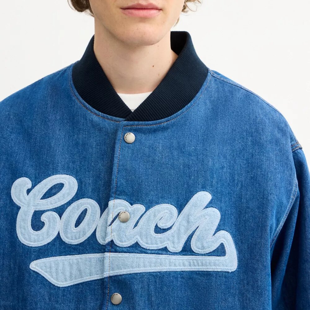 Giacca varsity in denim di cotone biologico