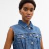 Gilet da lavoro in denim ristretto