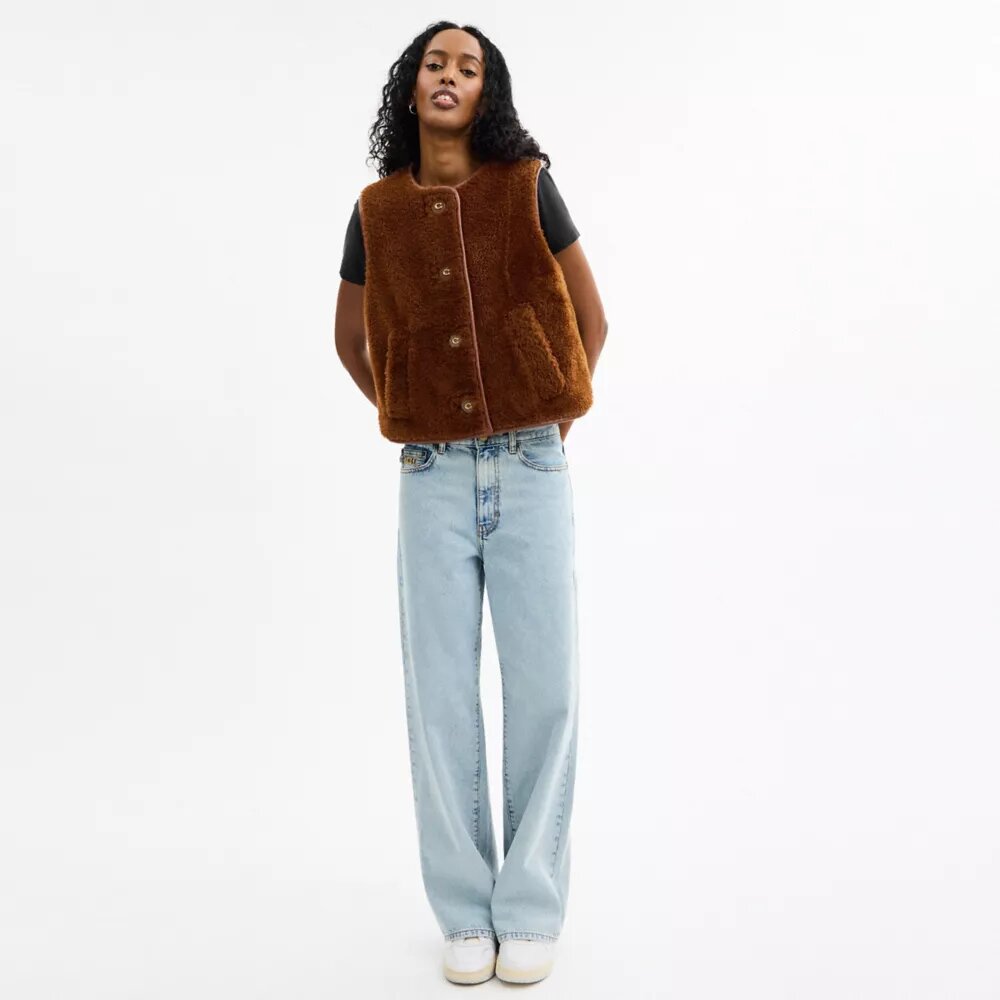 Gilet in shearling