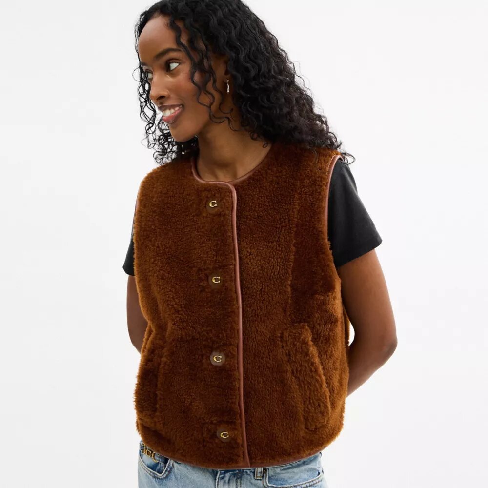 Gilet in shearling