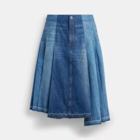 Gonna lunga in denim di cotone biologico