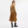 Gonna midi in pelle scamosciata Heritage