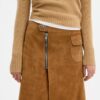 Gonna midi in pelle scamosciata Heritage