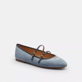 Mary Jane a doppia fibbia in denim "Loved"
