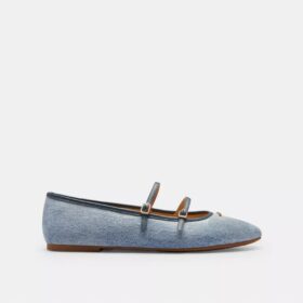 Mary Jane a doppia fibbia in denim “Loved”