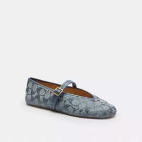 Mary Jane in denim Crystal Signature