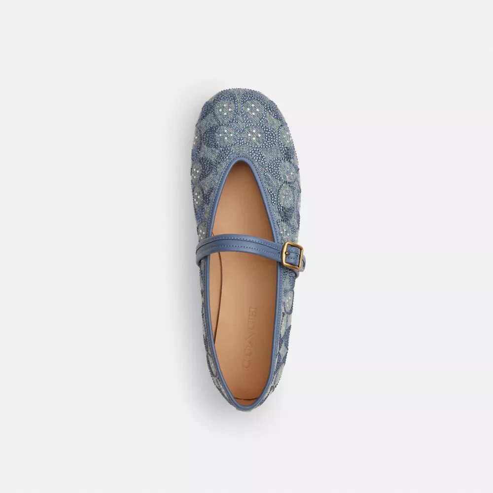 Mary Jane in denim Crystal Signature