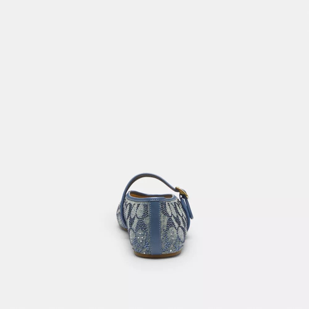 Mary Jane in denim Crystal Signature