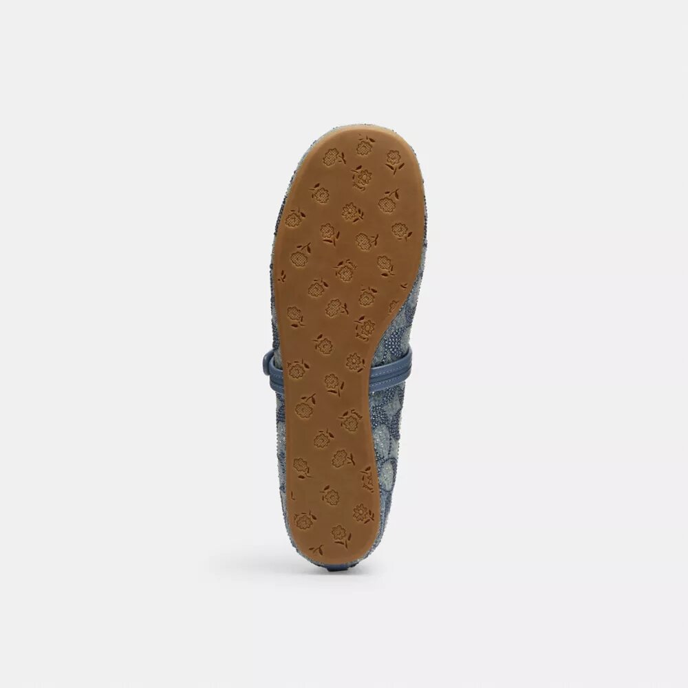 Mary Jane in denim Crystal Signature