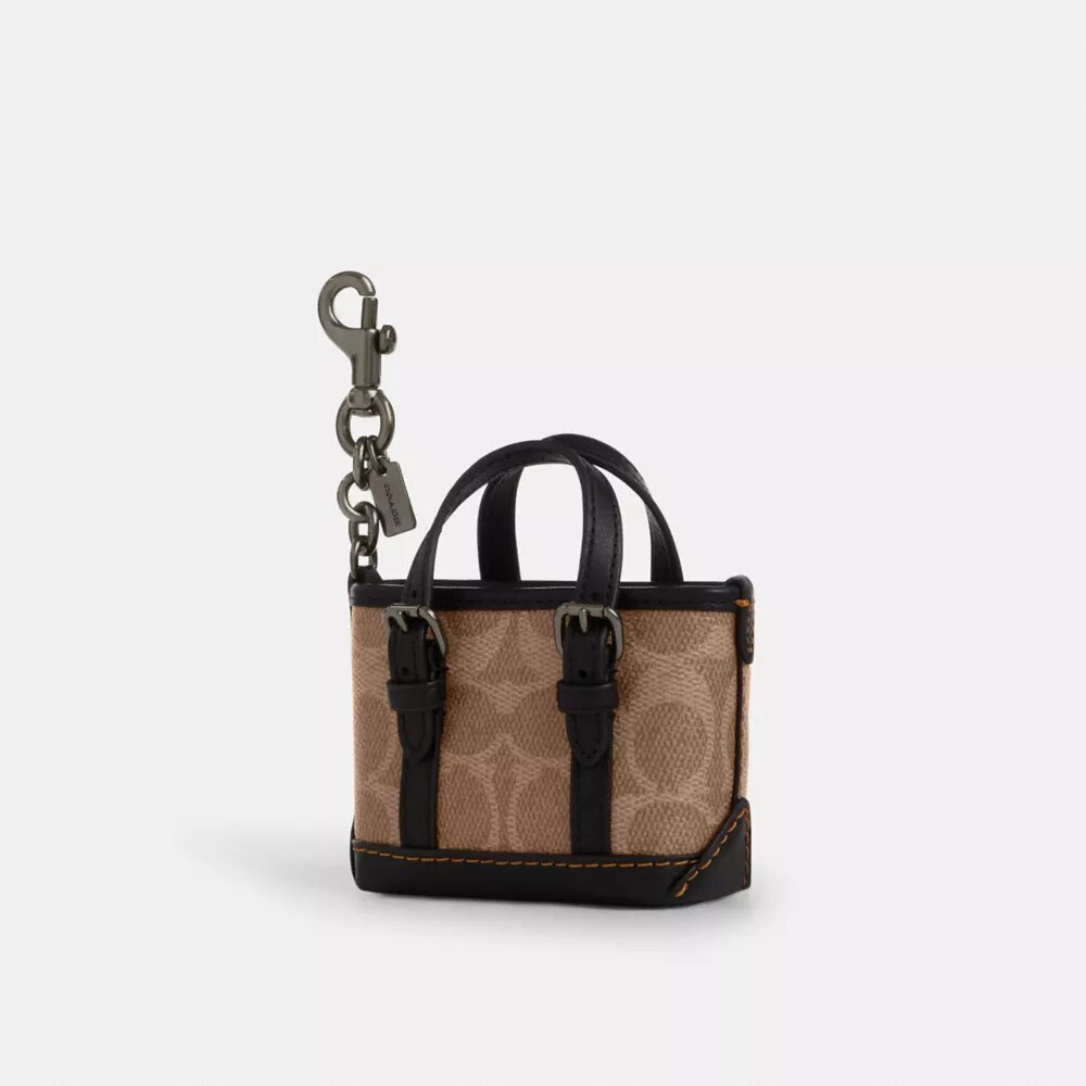 Mini ciondoli per borse Warner in Signature Canvas