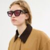 Occhiali da sole Cat Eye con dettagli in C