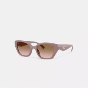 Occhiali da sole cat-eye quadrati con dettagli in C