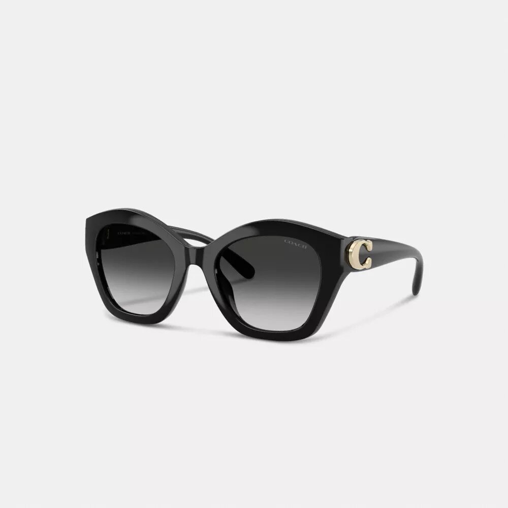 Occhiali da sole geometrici oversize con "C" scolpita