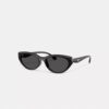 Occhiali da sole ovali Cat Eye con dettagli in C