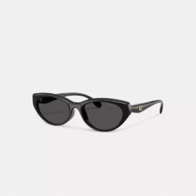Occhiali da sole ovali Cat Eye con dettagli in C
