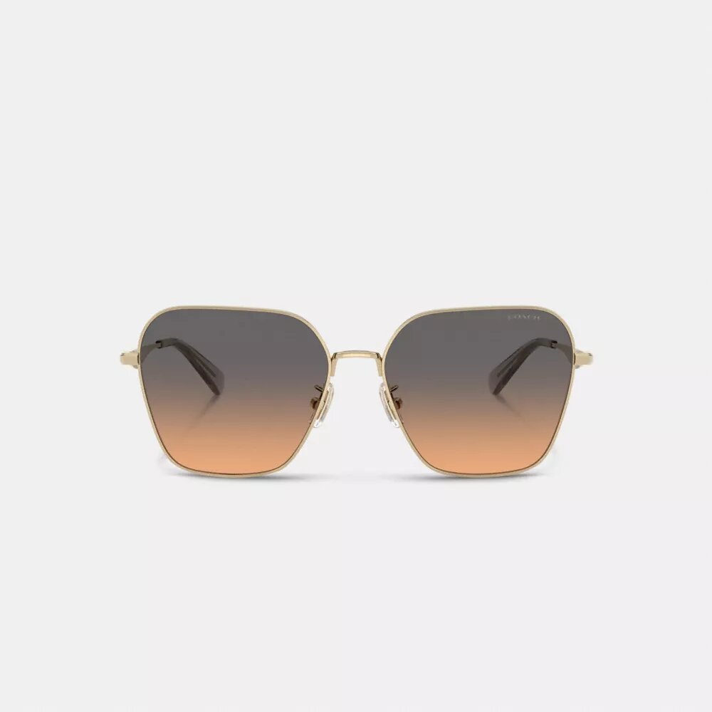 Occhiali da sole quadrati oversize in metallo con dettagli “C”