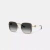 Occhiali da sole quadrati oversize in metallo con Horse and Carriage