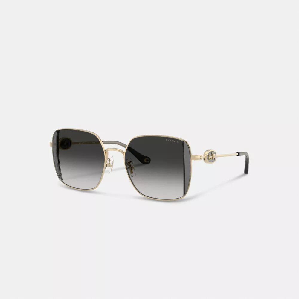 Occhiali da sole quadrati oversize in metallo con Horse and Carriage