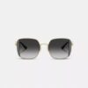 Occhiali da sole quadrati oversize in metallo con Horse and Carriage