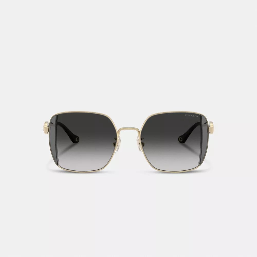 Occhiali da sole quadrati oversize in metallo con Horse and Carriage