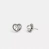 Orecchini a bottone con cuore incorniciato