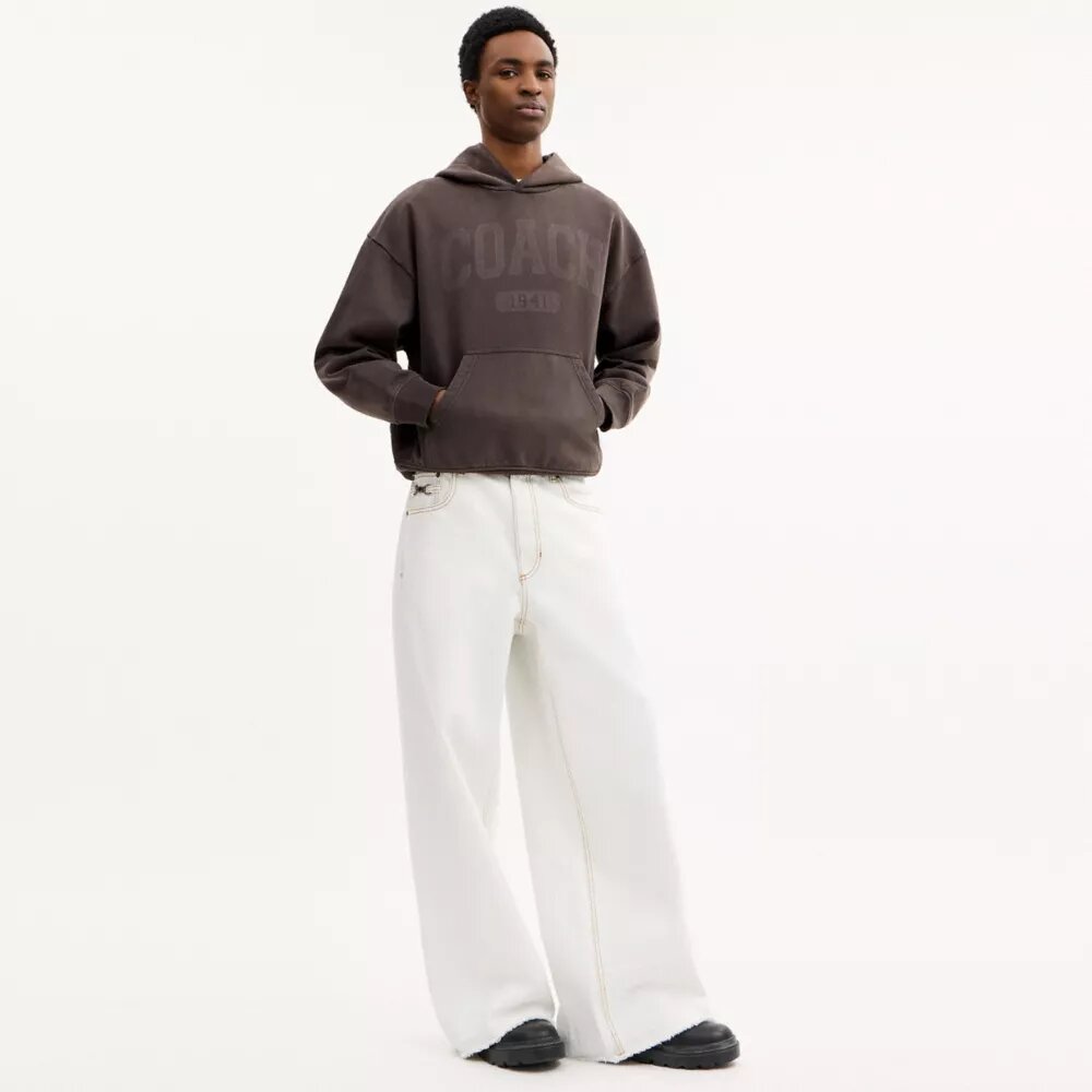 Pantaloni in denim larghi in cotone biologico