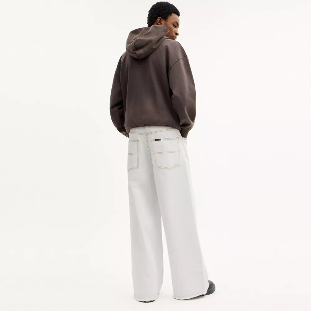 Pantaloni in denim larghi in cotone biologico