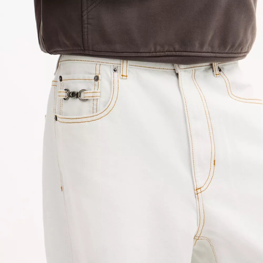 Pantaloni in denim larghi in cotone biologico