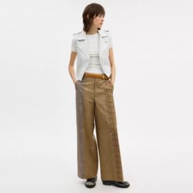 Pantaloni sartoriali a quadri combinati