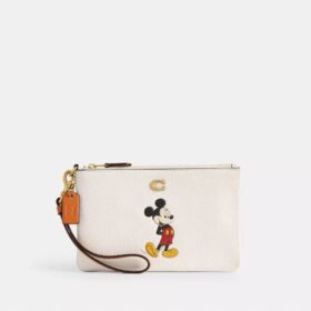 Piccolo borsello da polso Disney X Coach Essential in pelle rigenerativa con Topolino