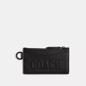 Portacarte con cerniera e grafica Coach