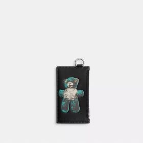 Portacarte con cerniera e grafica Teddy